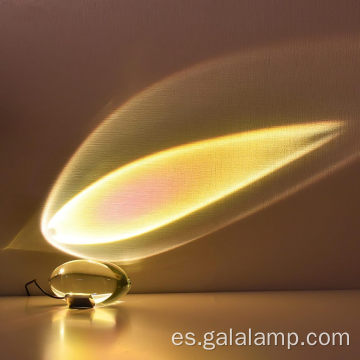 Lámpara de led ovalado de cristal de cristal colorido